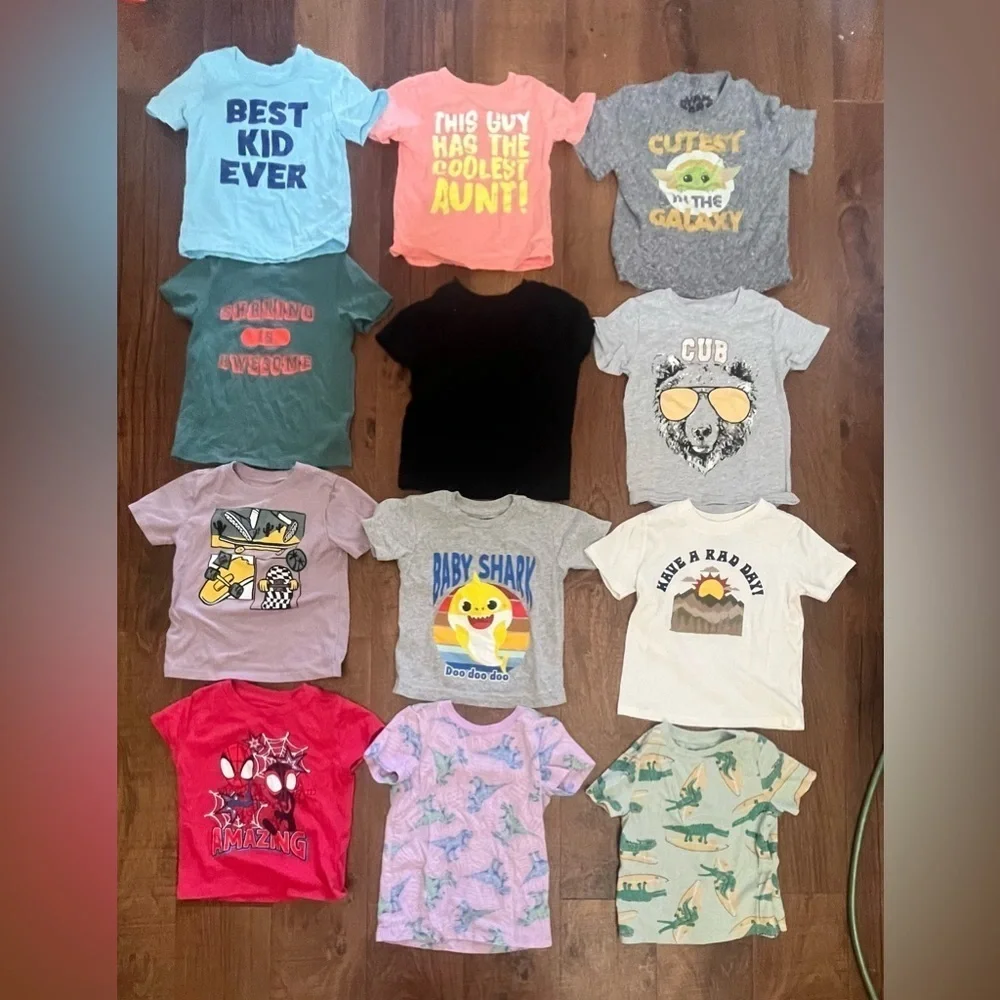 Toddler boy clothing bundle 19 pieces 2T swim trunks shorts tshirts